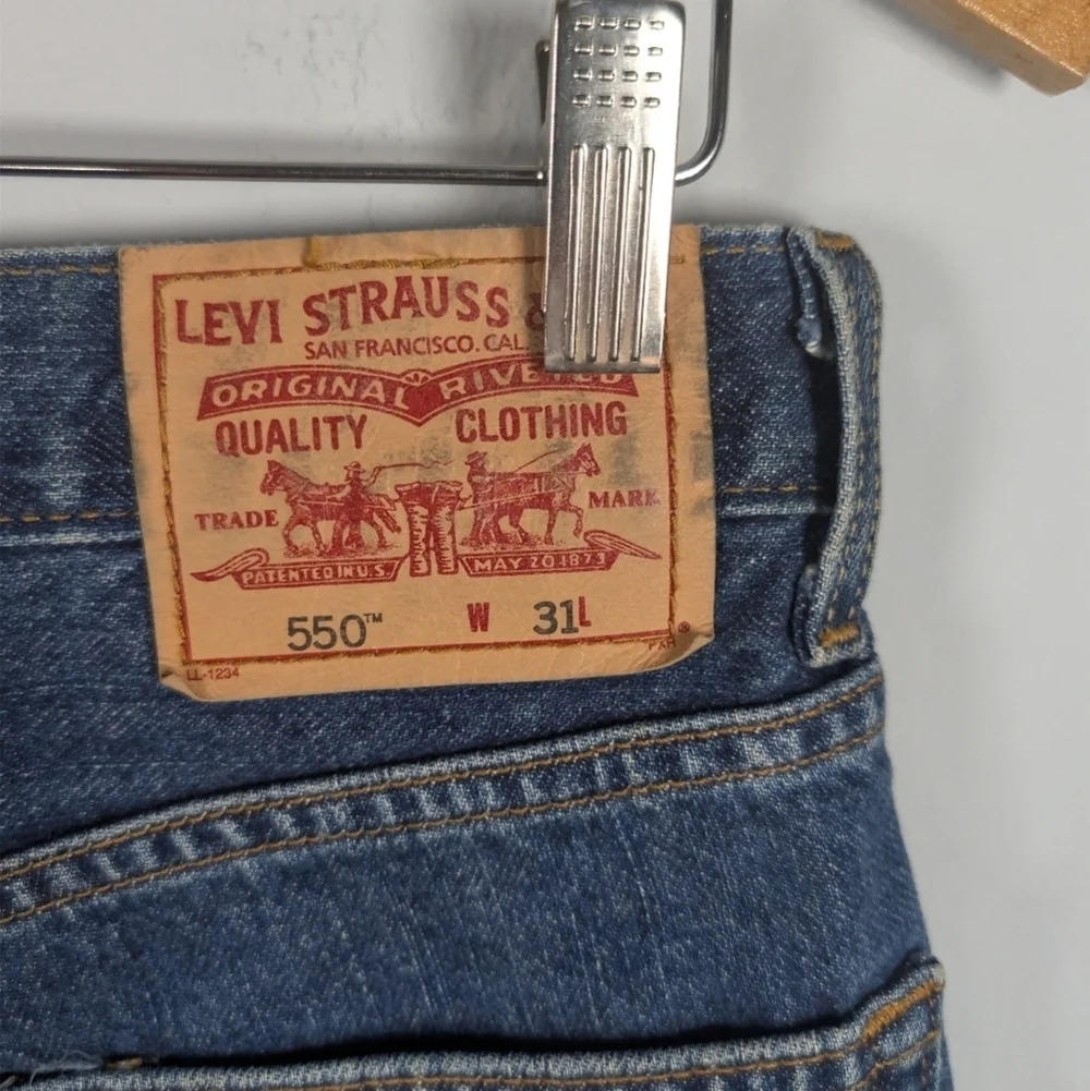 Levi Strauss 550 Denim Cotton Relaxed Fit Jean Shorts Jorts Size Mens 31